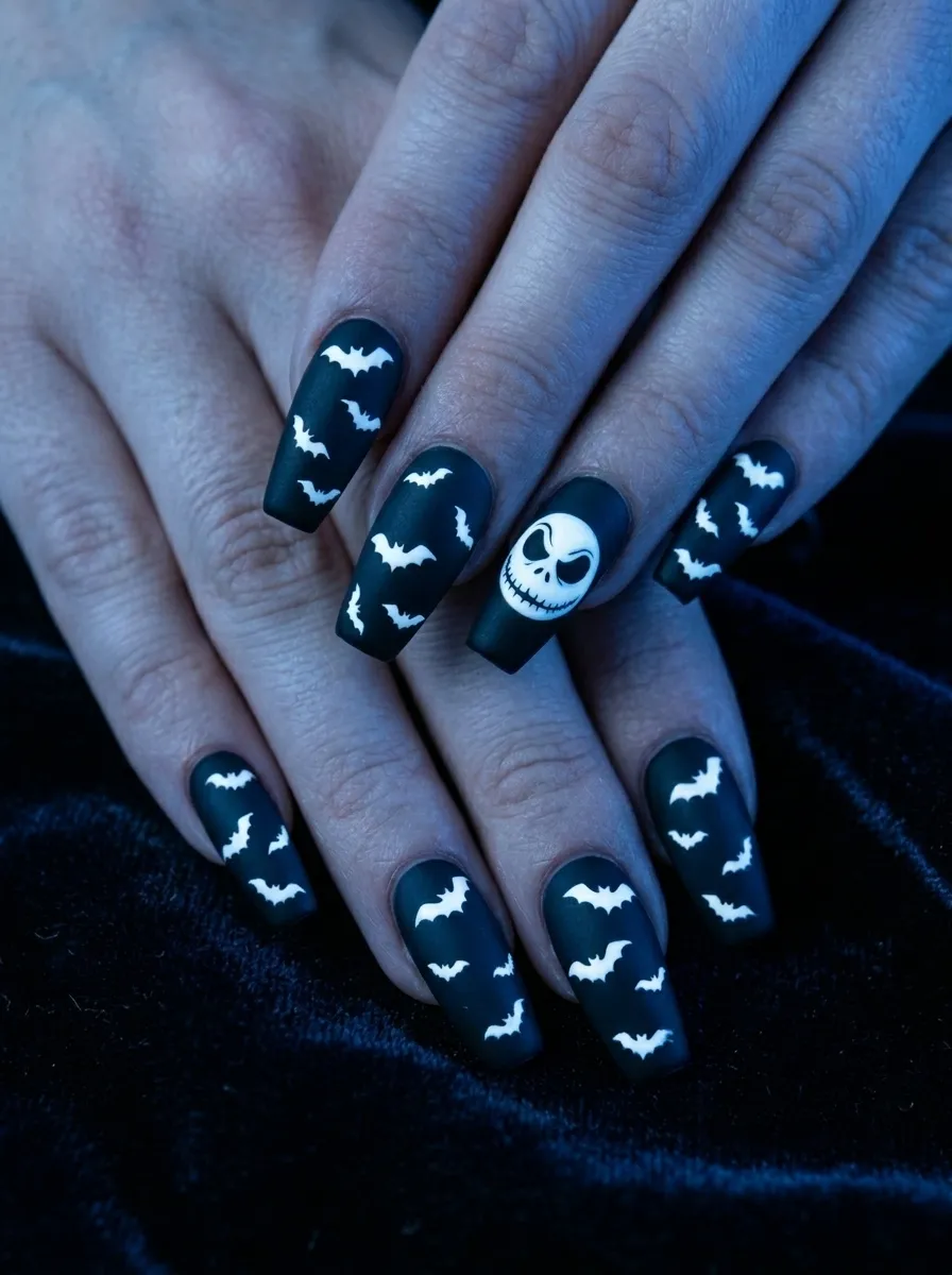 Matte Black with White Bat Details