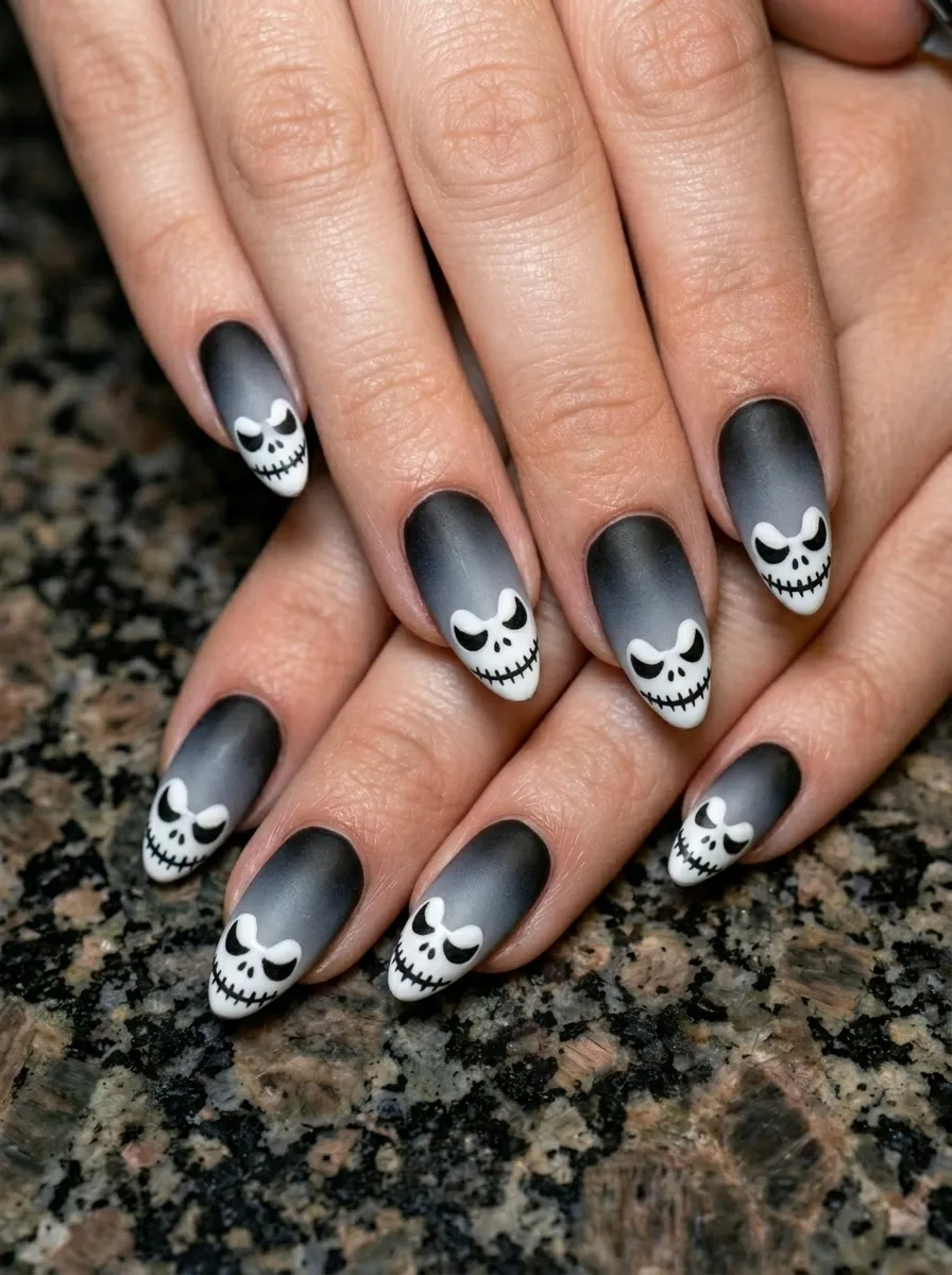 Ombre Skull Nails