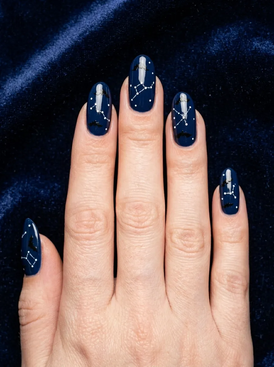 Bat Nails With Constellation Details