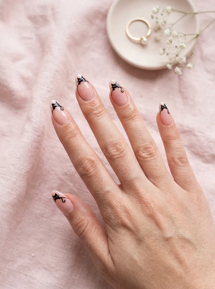 Black Cat French Tips