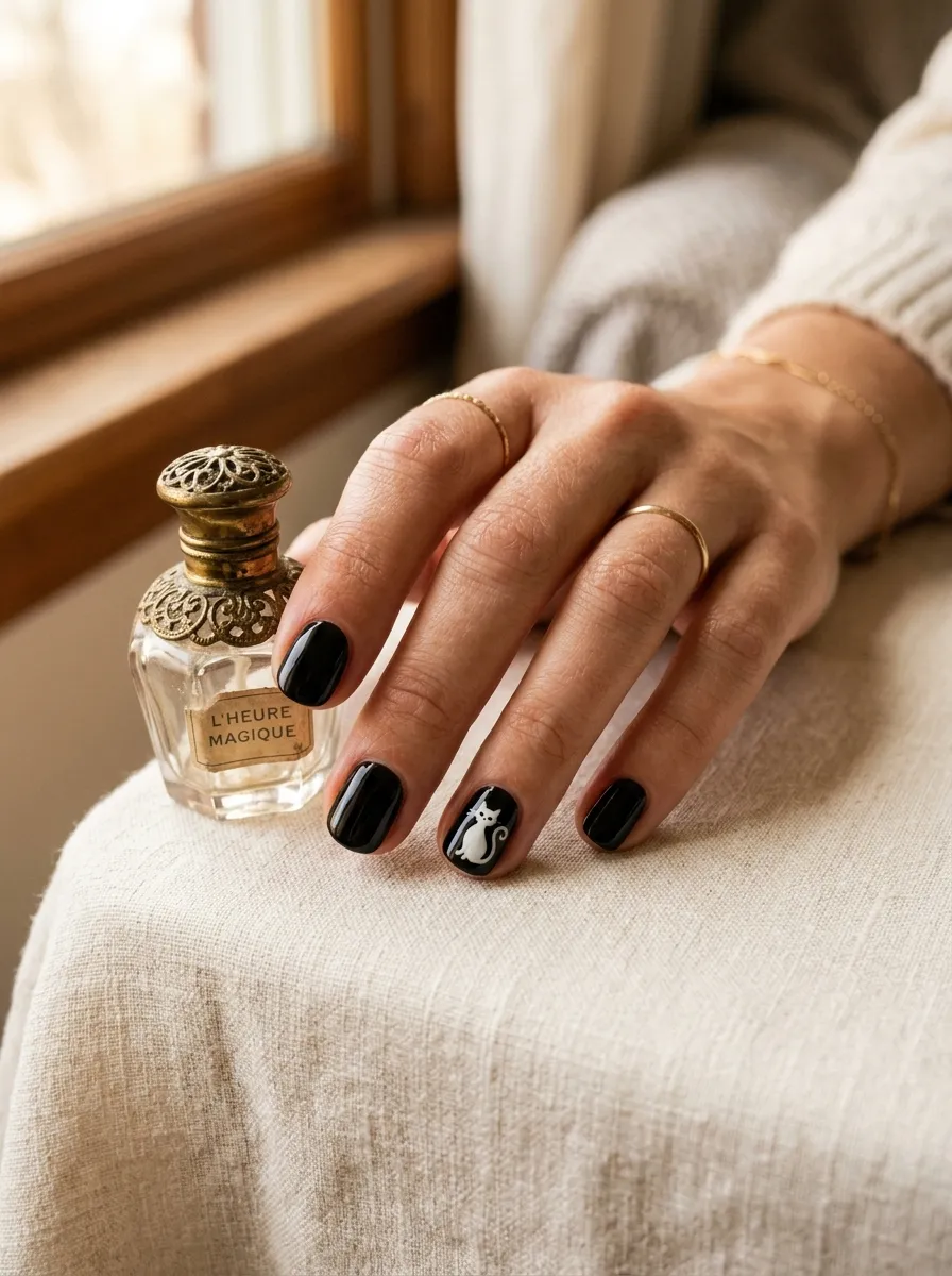 Black Cat Nail Art