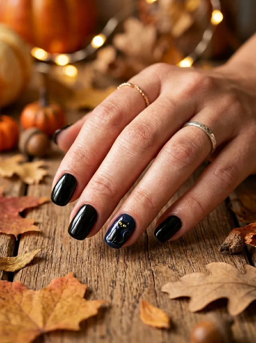 Black Cat Nail Art