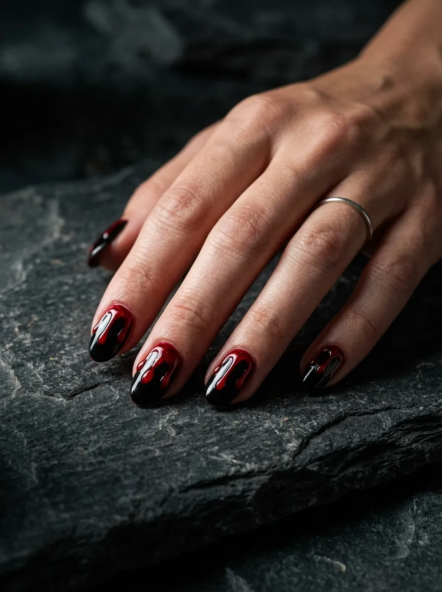 Blood Drip Horror Nails