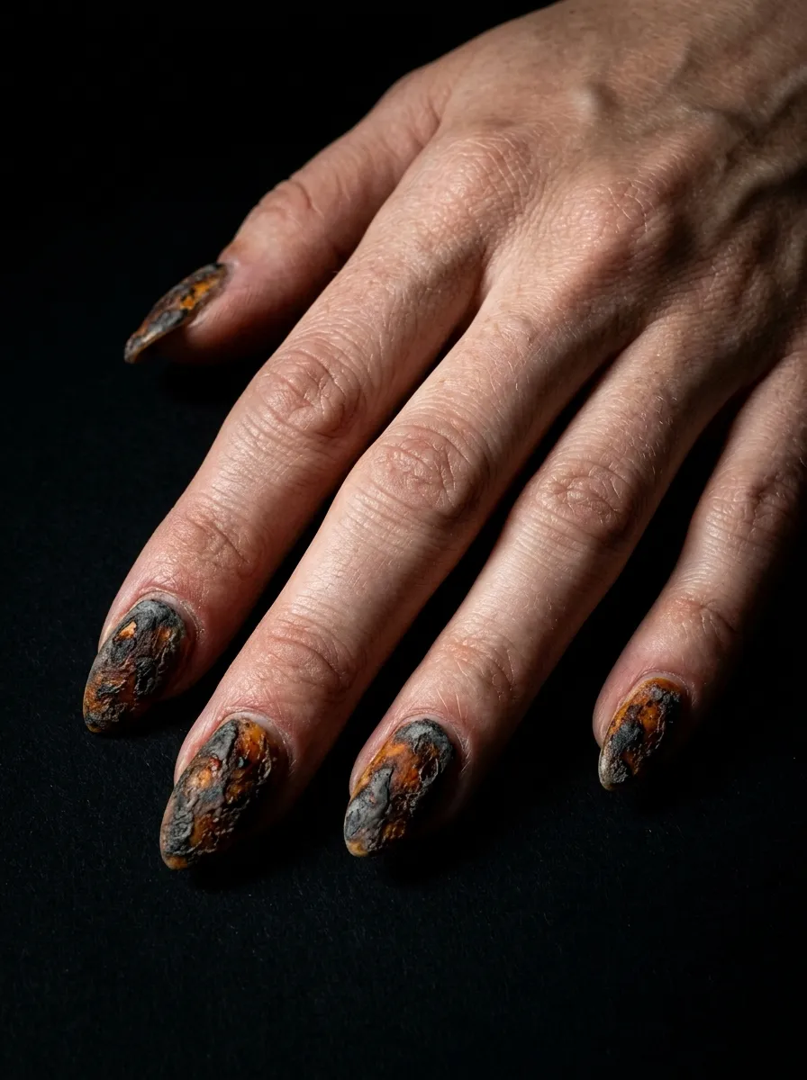 Burnt Skin Texture Nails