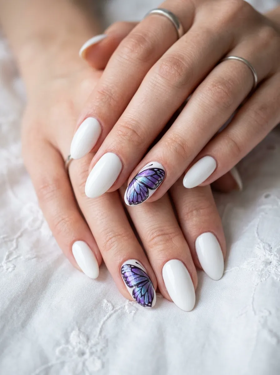 Butterfly Wing Accent Nails