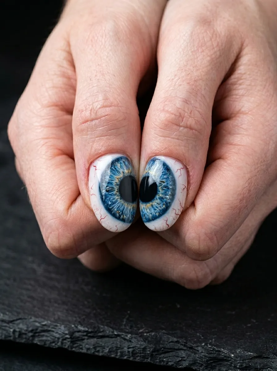 Chucky Eye Close-Up Nails