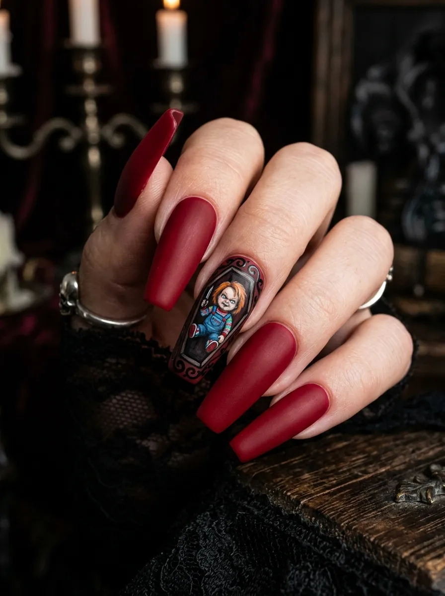 Chucky in His Box Coffin Nails