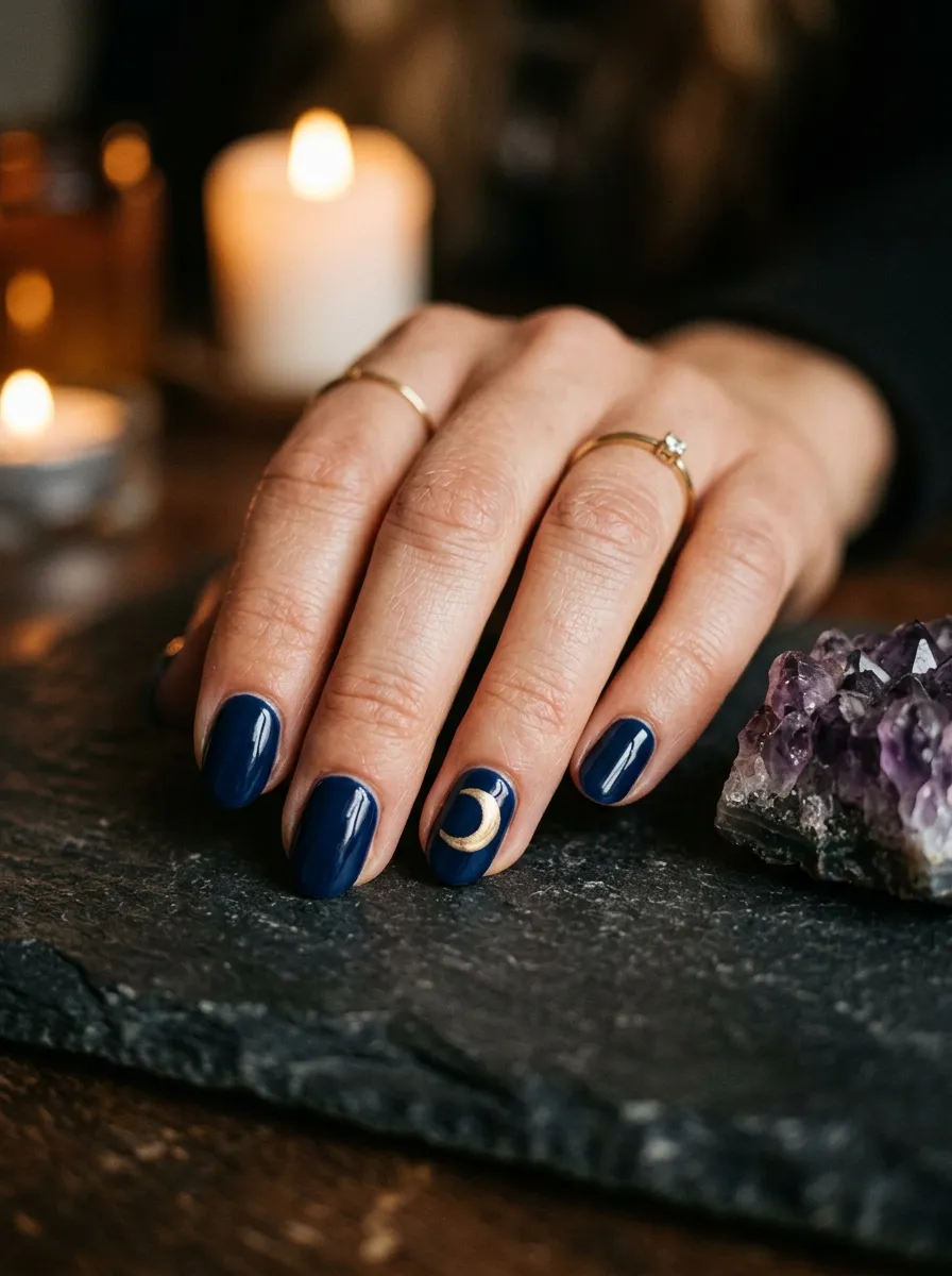 Crescent Moon Nail Art