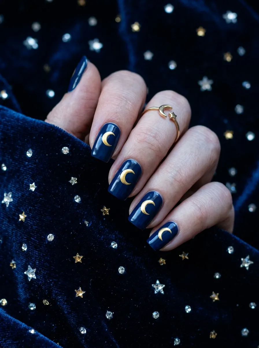 Crescent Moon Nails