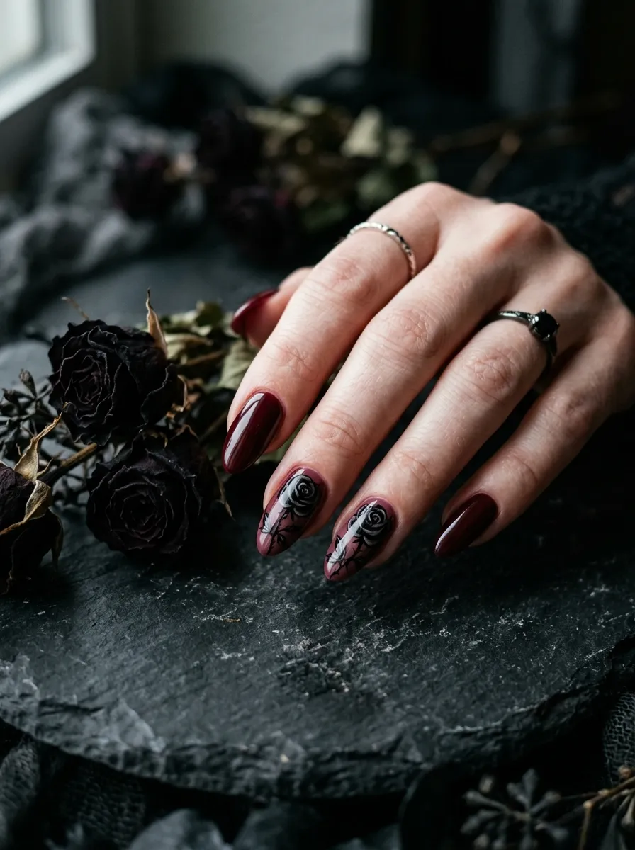 Dark Floral with Black Roses