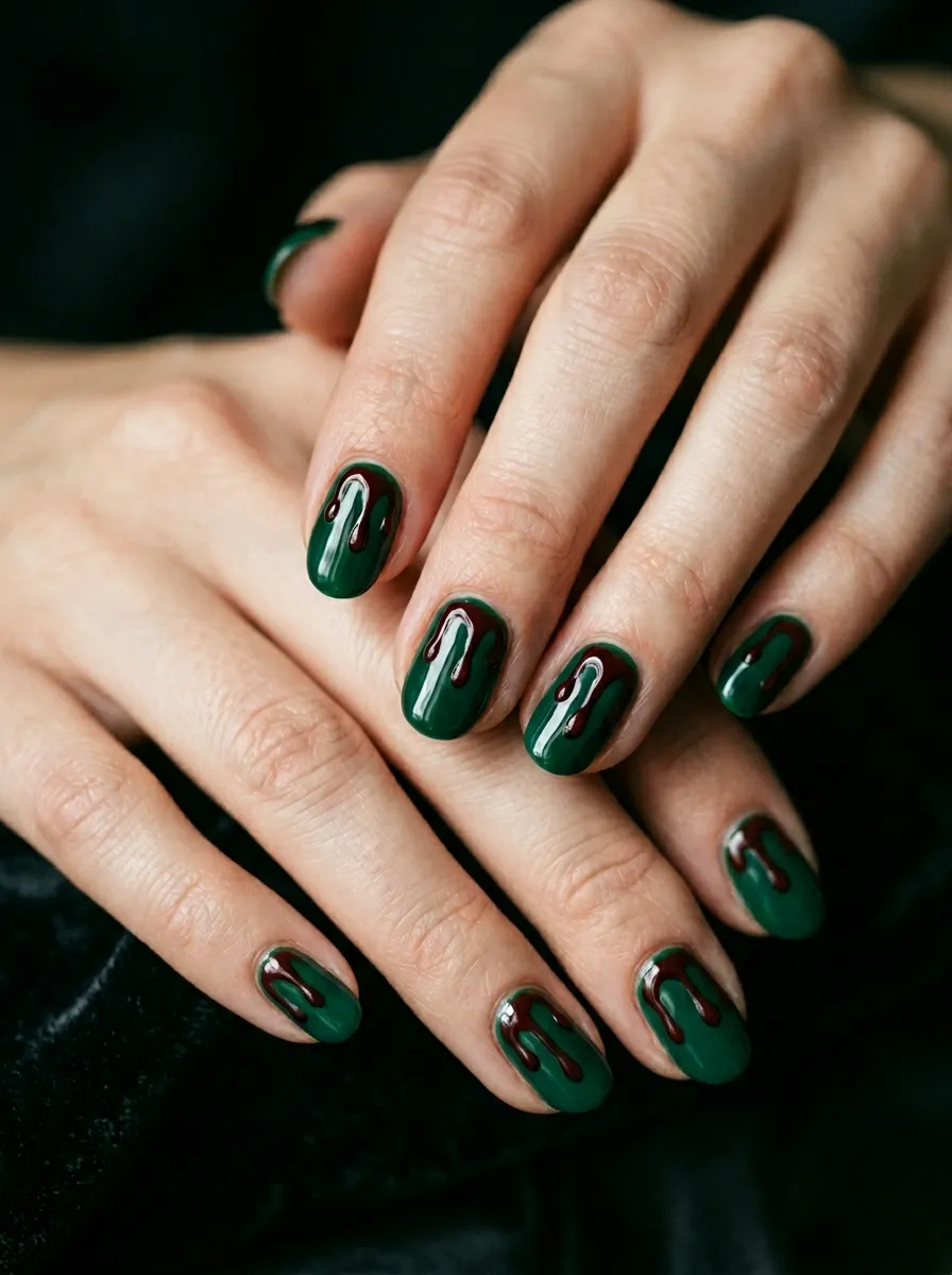 Dark Green Base With Blood Drips
