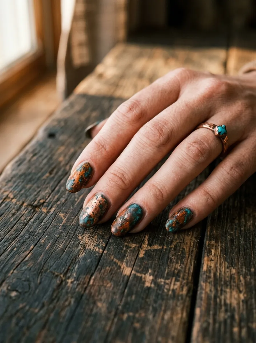 Distressed Rust and Copper Nails