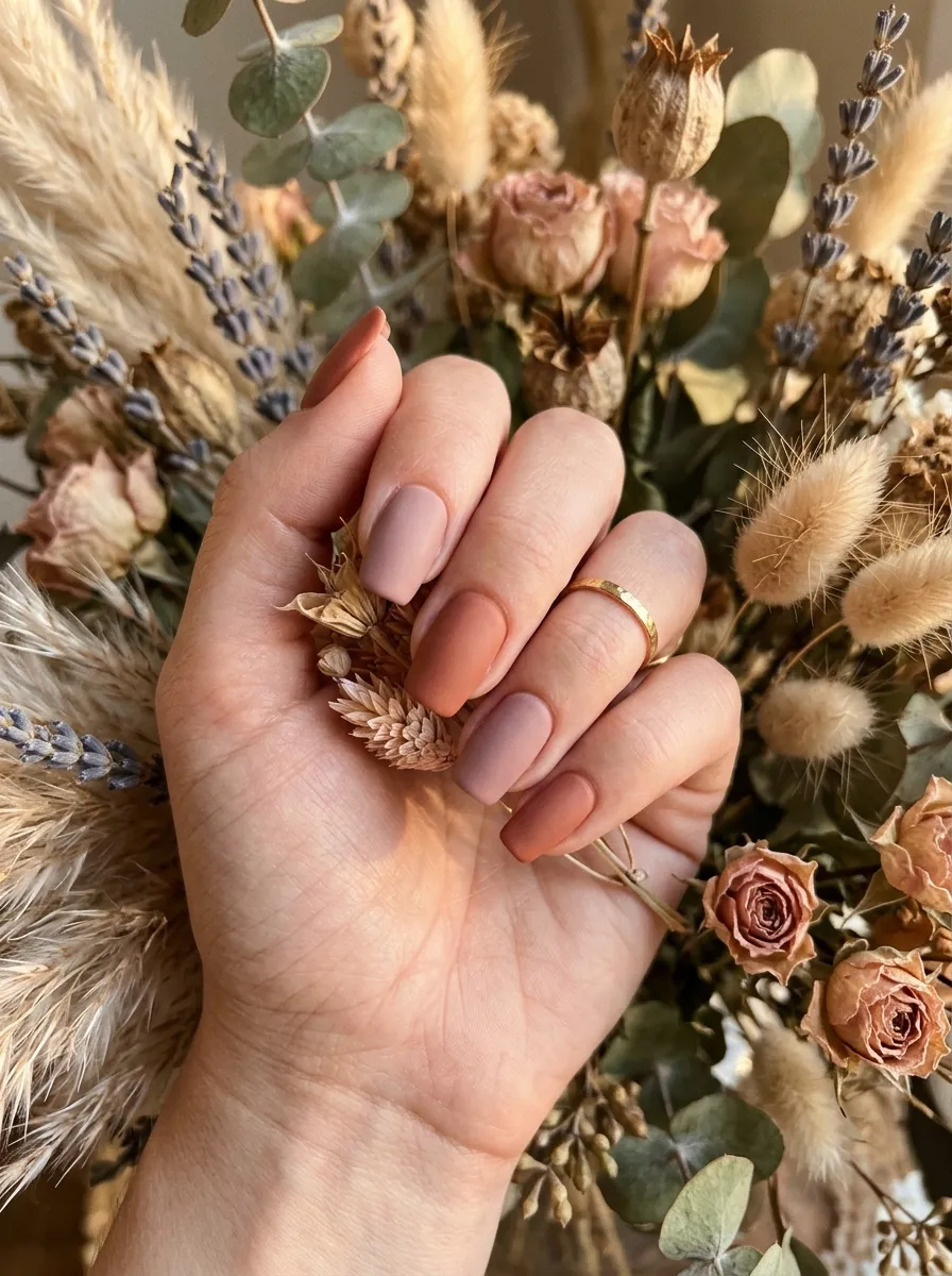 Dusty Rose and Terracotta Nails