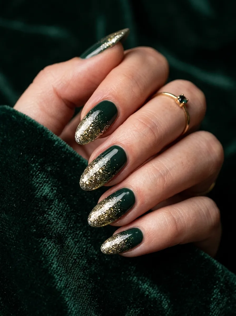 Glitter Gradient Witch Nails