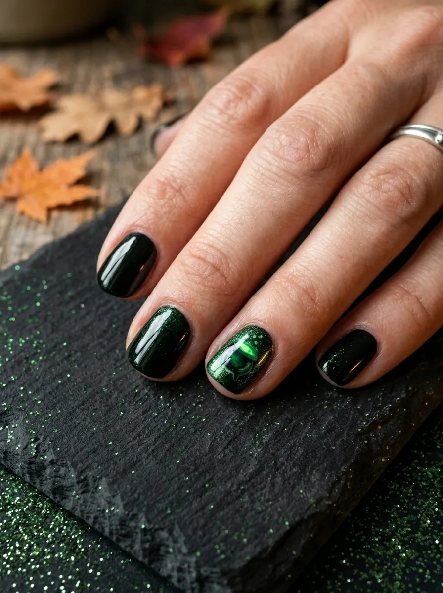 Glittery Cauldron Nails