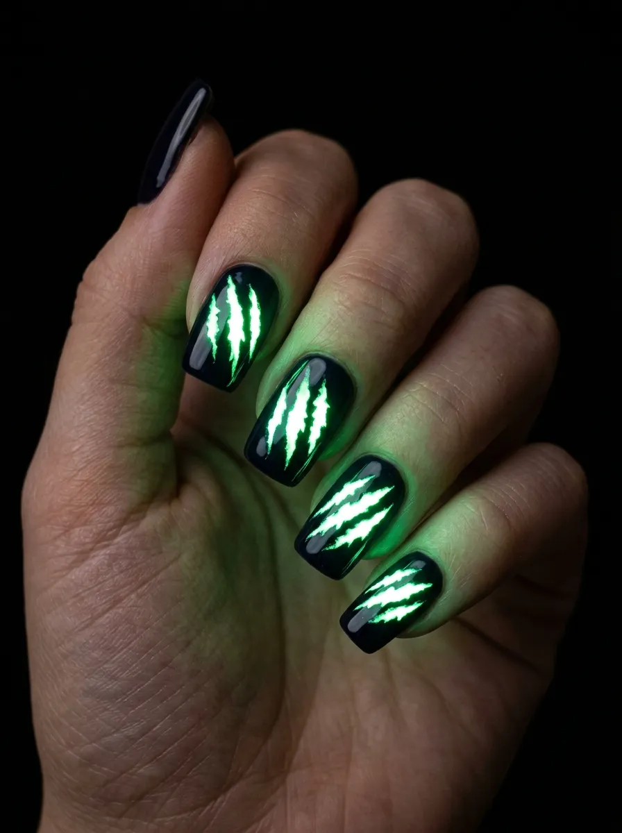 Glow in the Dark Nightmare Nails