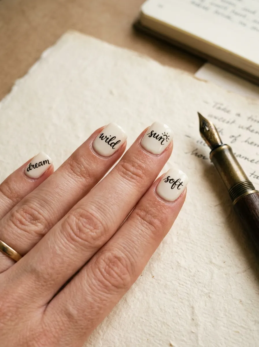 Hand-Written Word Nails