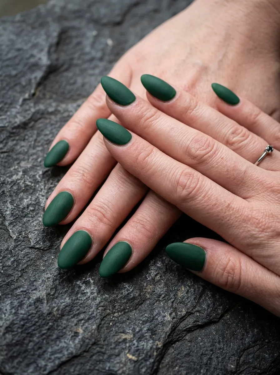 Matte Green Monster Mani