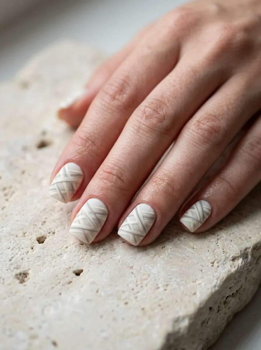 Matte Mummy Nails for a Subtle Look