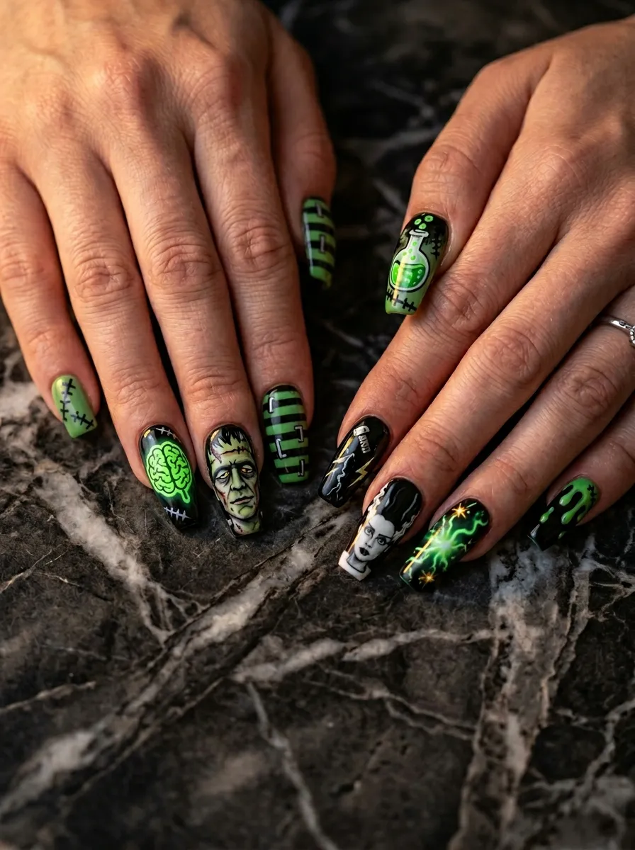 Mixed Nail Lengths and Shapes