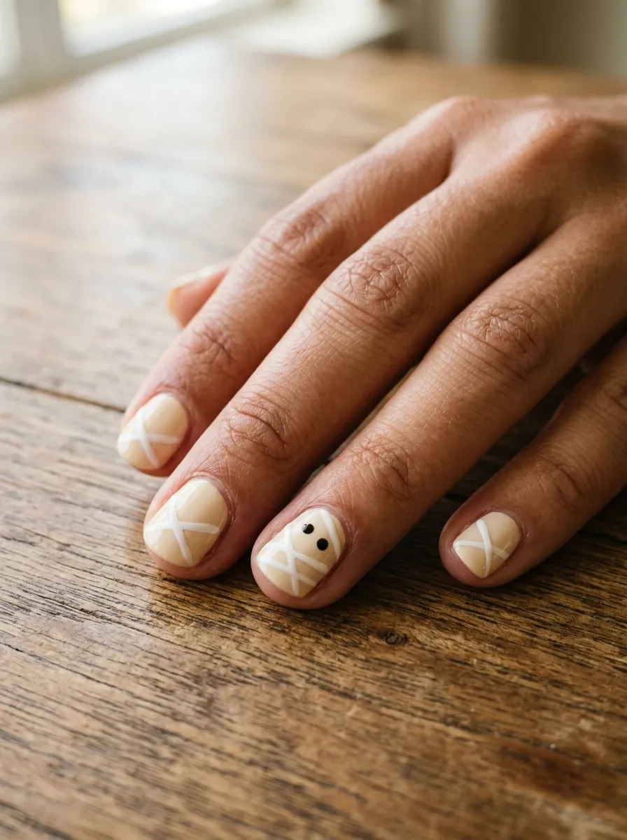 Mummy Nails on Short Natural Nails