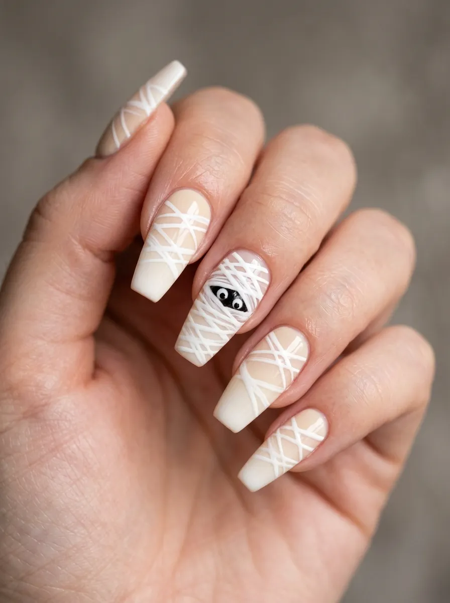 Mummy Nails with Ombre Base