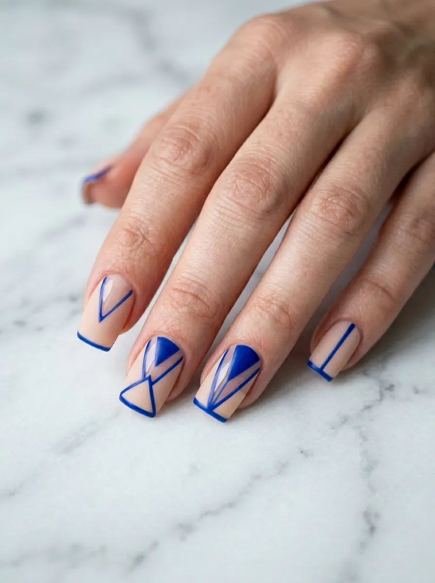 Negative Space Geometric Nails