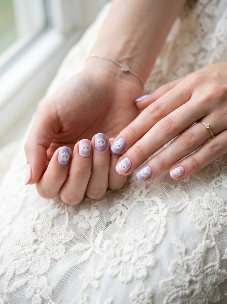 Pastel Skull Nails