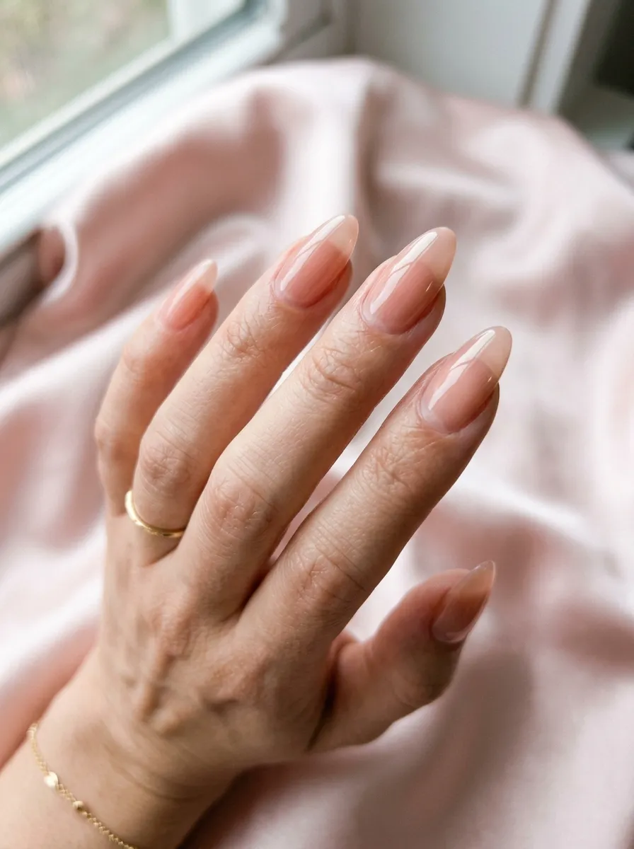 Peachy Pink Jelly Nails