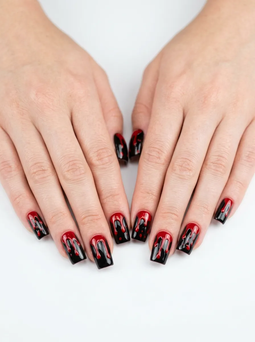 Press On Blood Drip Nails