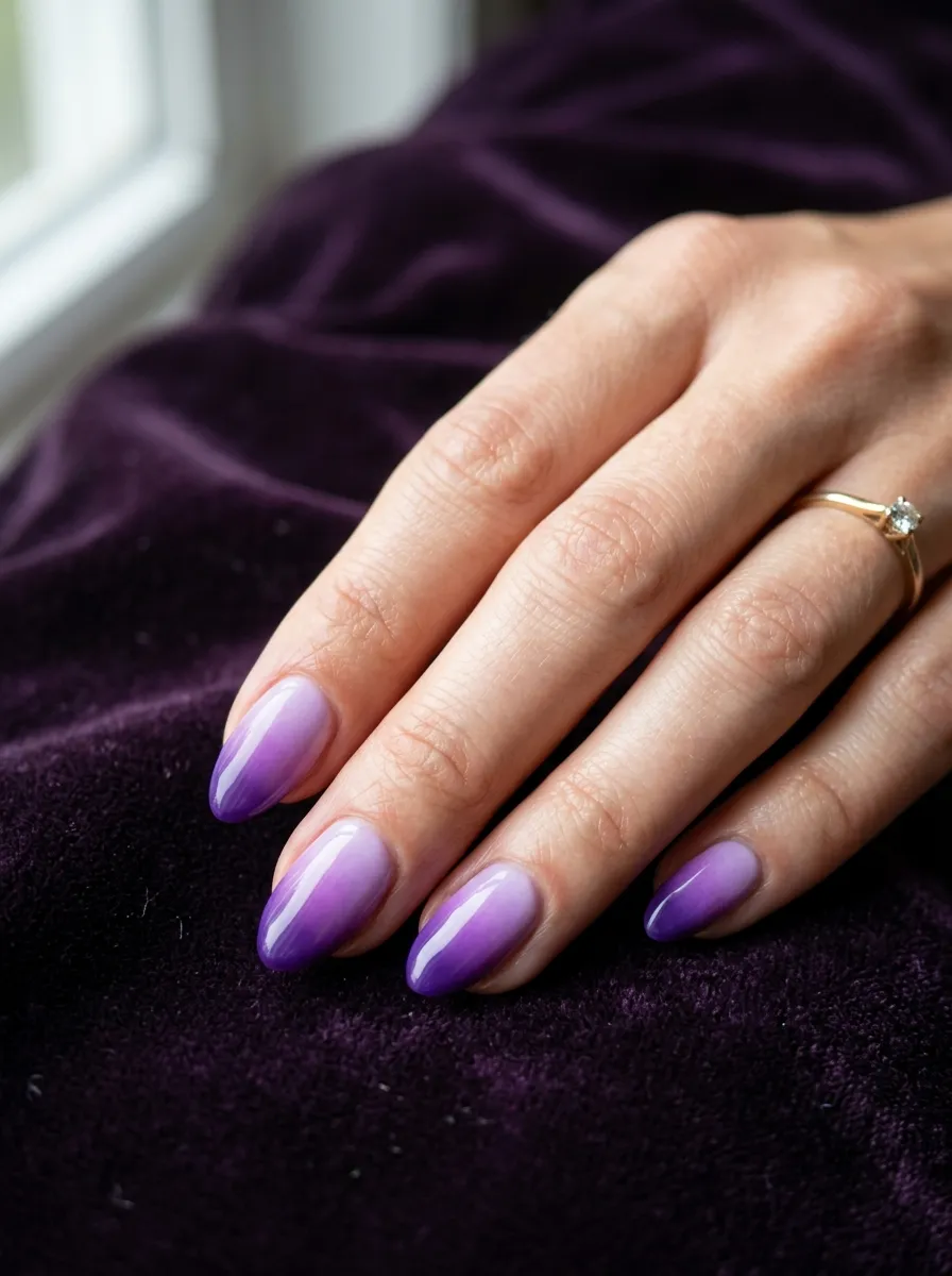 Purple Ombre Witch Nails