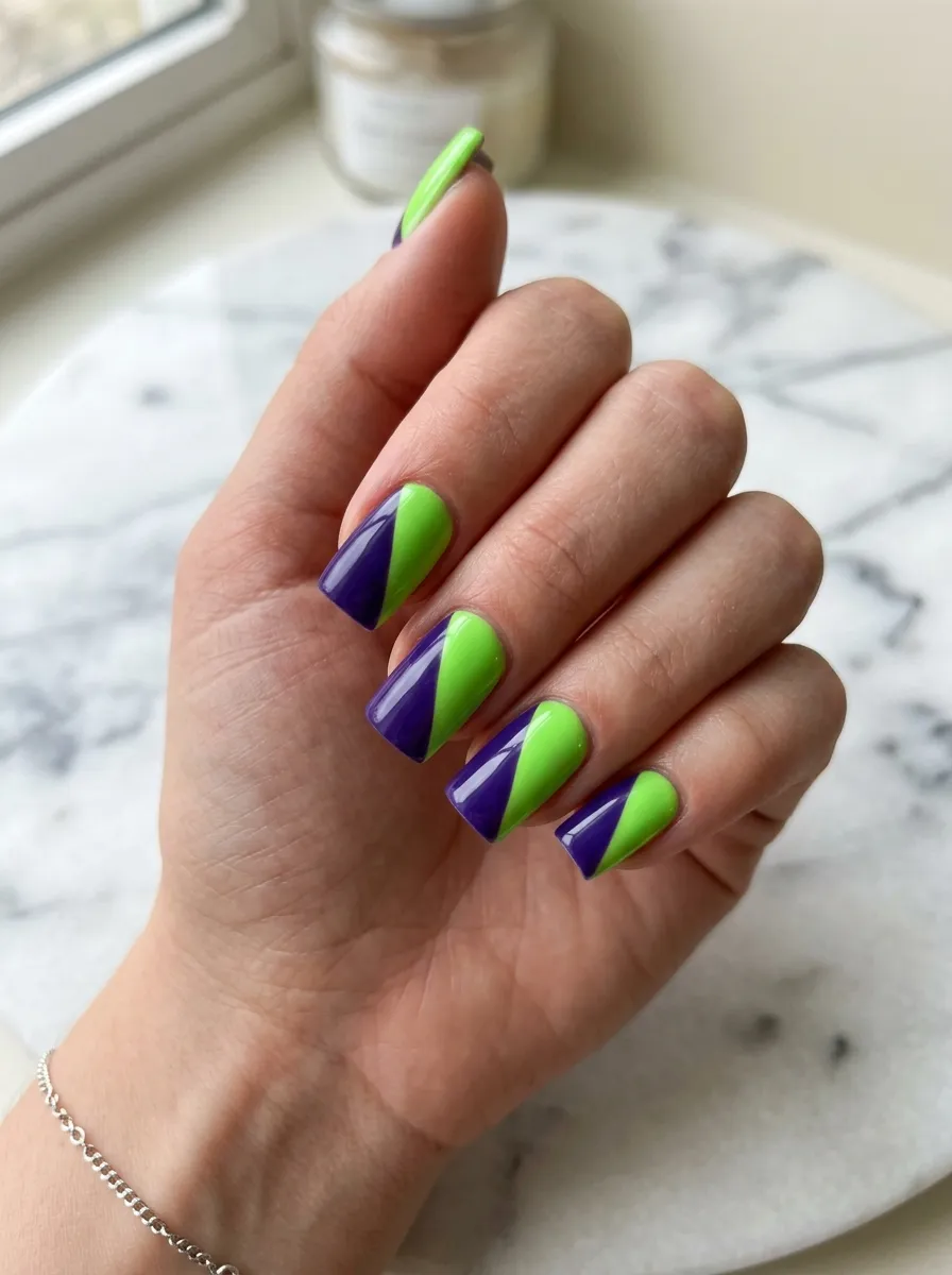 Purple and Green Color Block