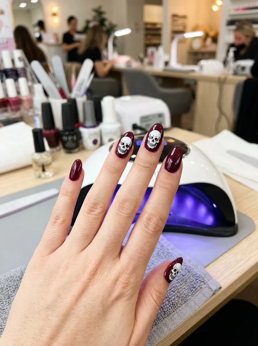Skull Gel Nails