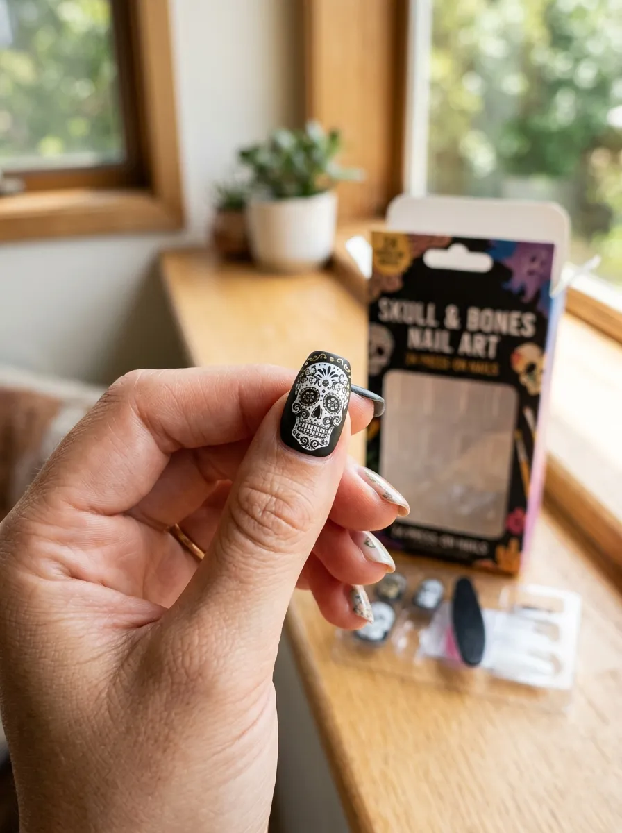 Skull Press-On Nails