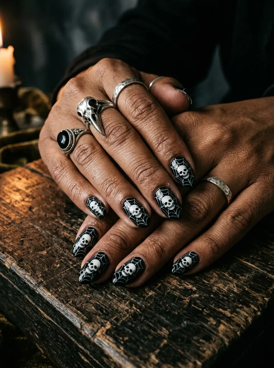 Skull and Web Nails