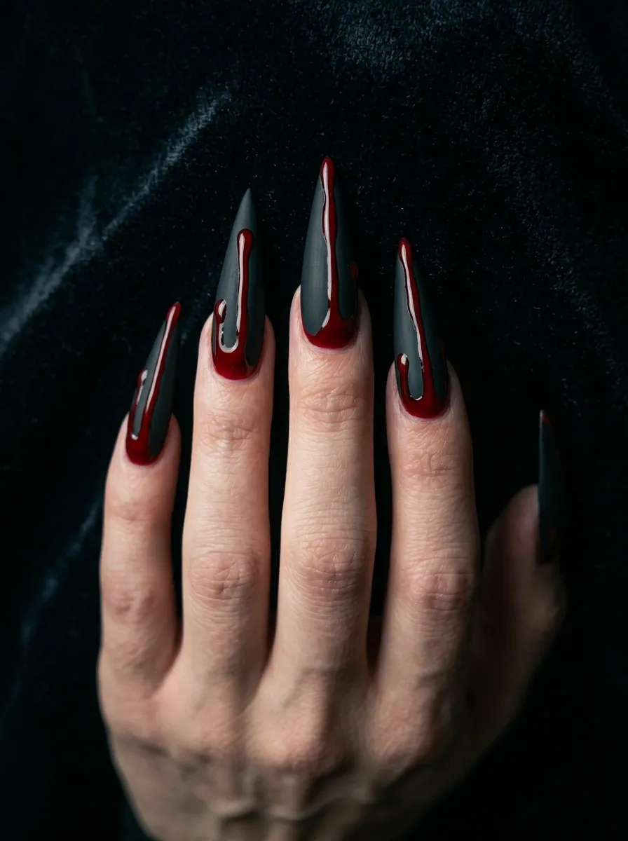 Stiletto Nails With Long Drips