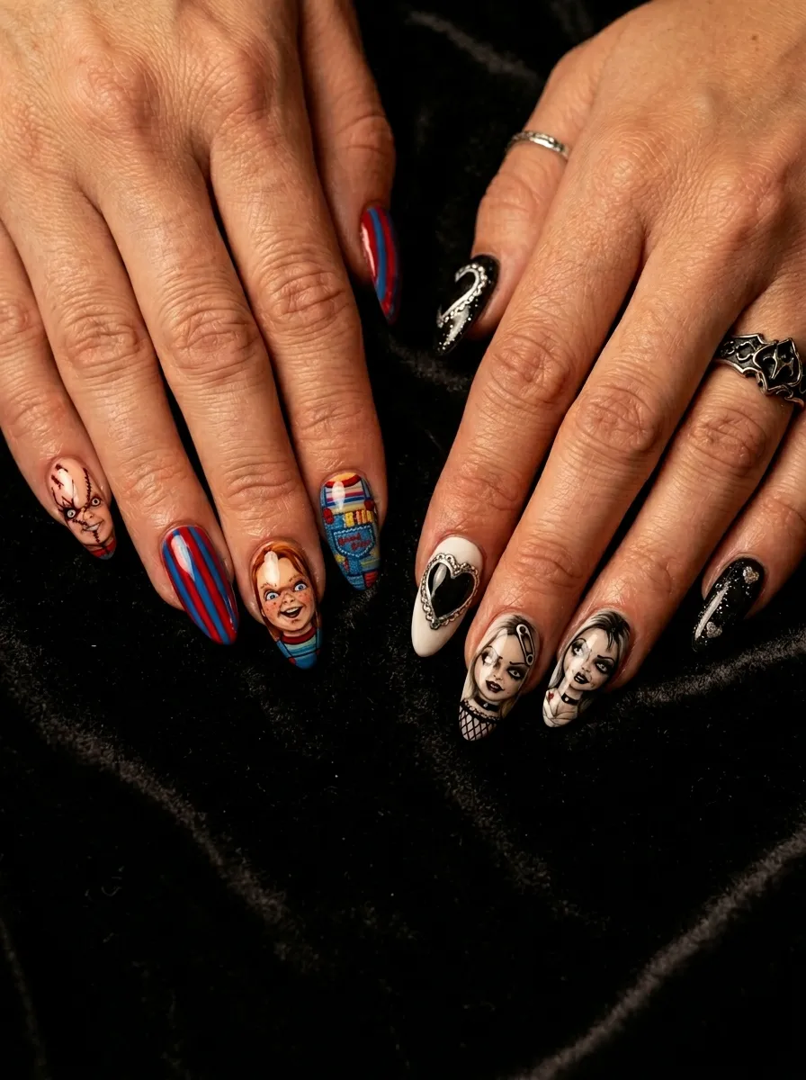 Tiffany and Chucky Couples Nails