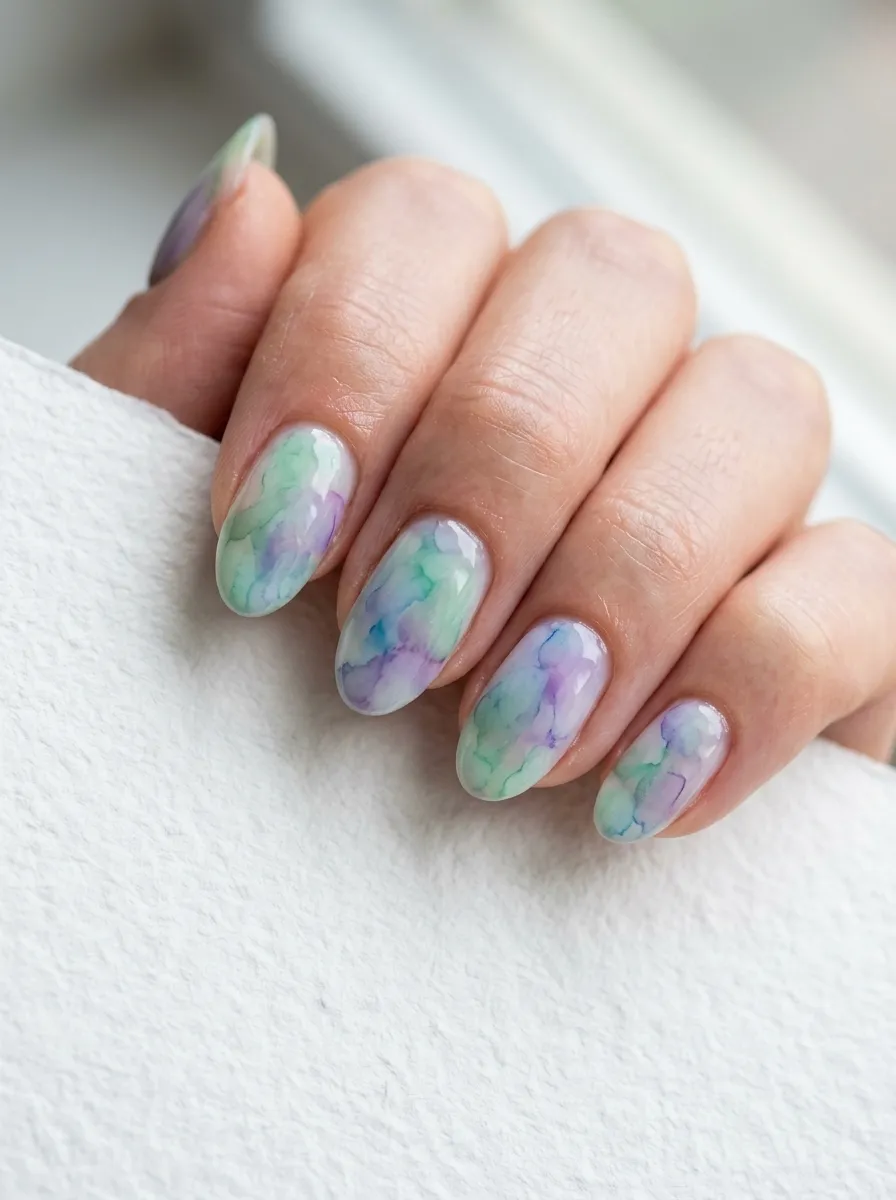 Watercolor Wash Nails