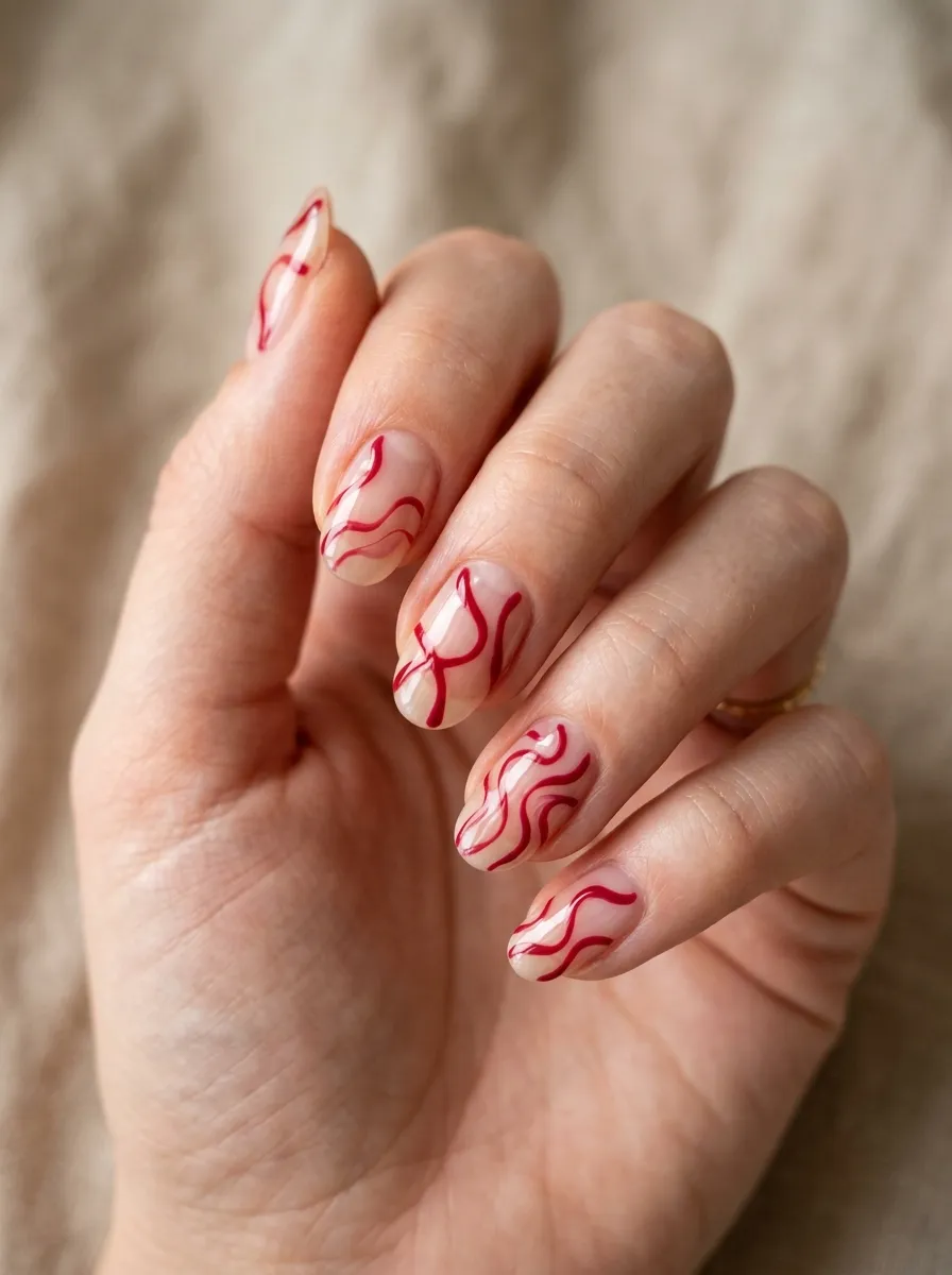 Abstract Red Squiggles