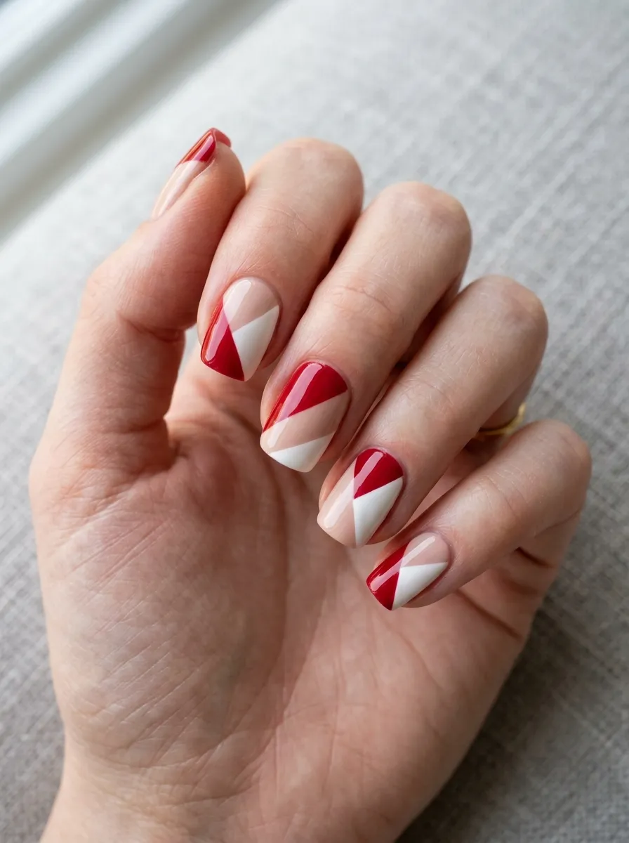 Diagonal Red Color-Block