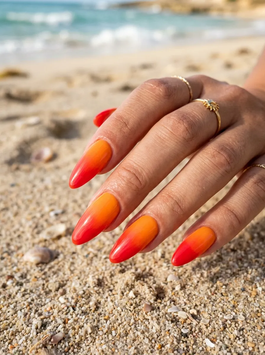 Fiery Orange-Red Ombre