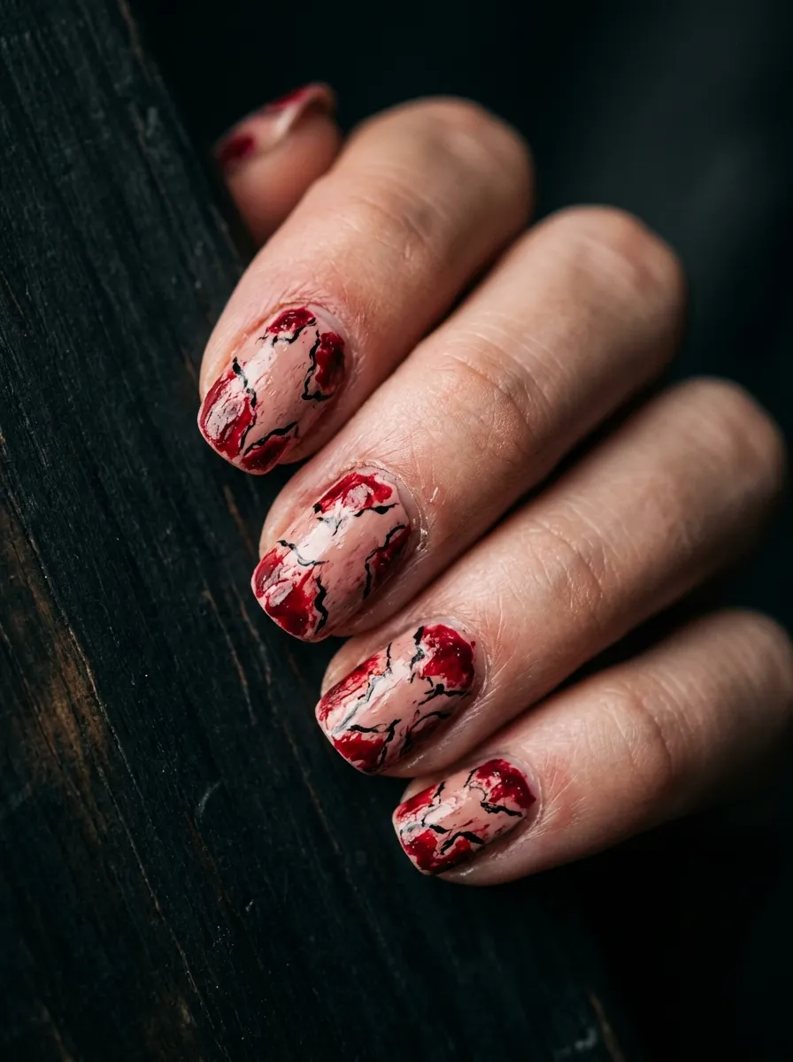 Torn Flesh Texture Nails