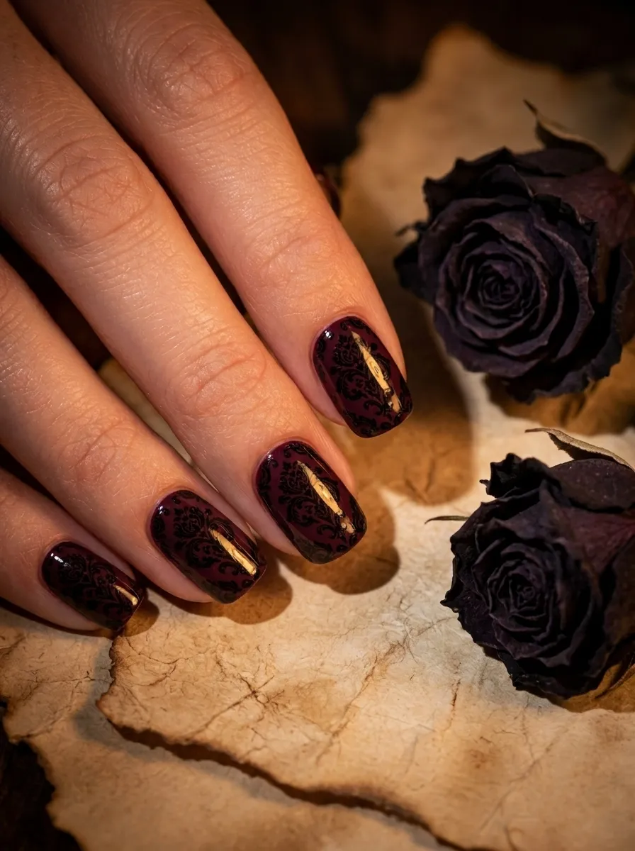 Victorian Damask Nail Stamps