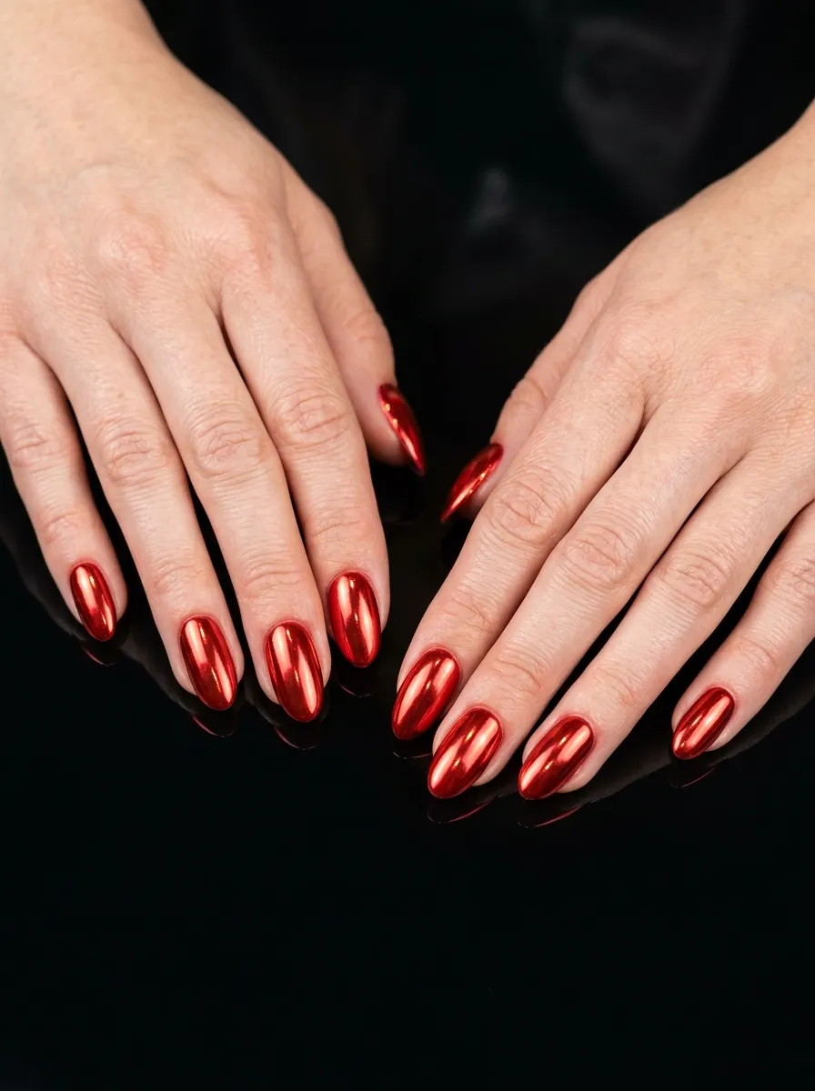 Red Chrome Nails