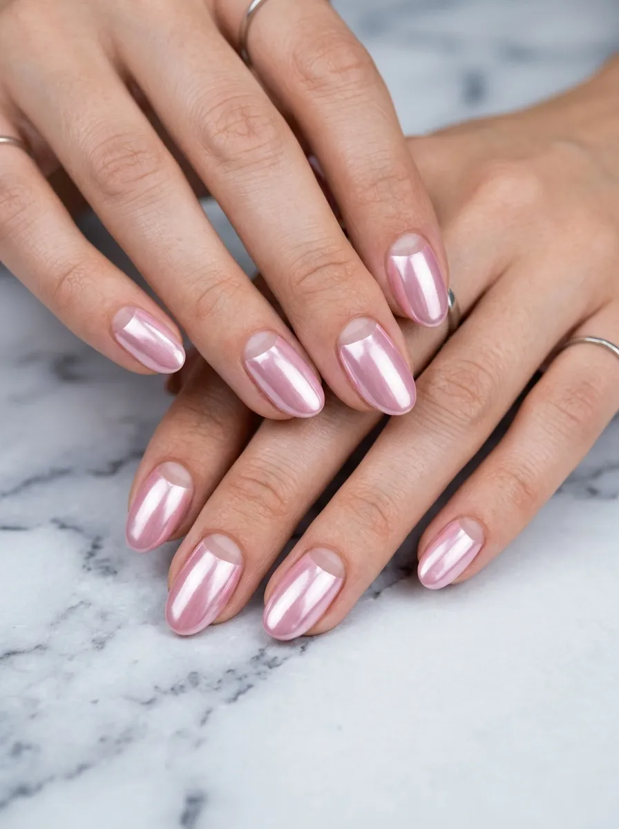Pink Chrome With Negative Space Design