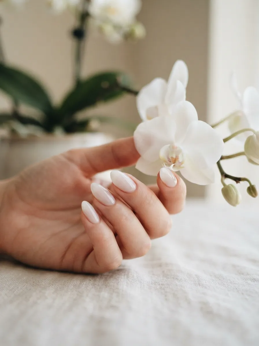 Milky White Nails