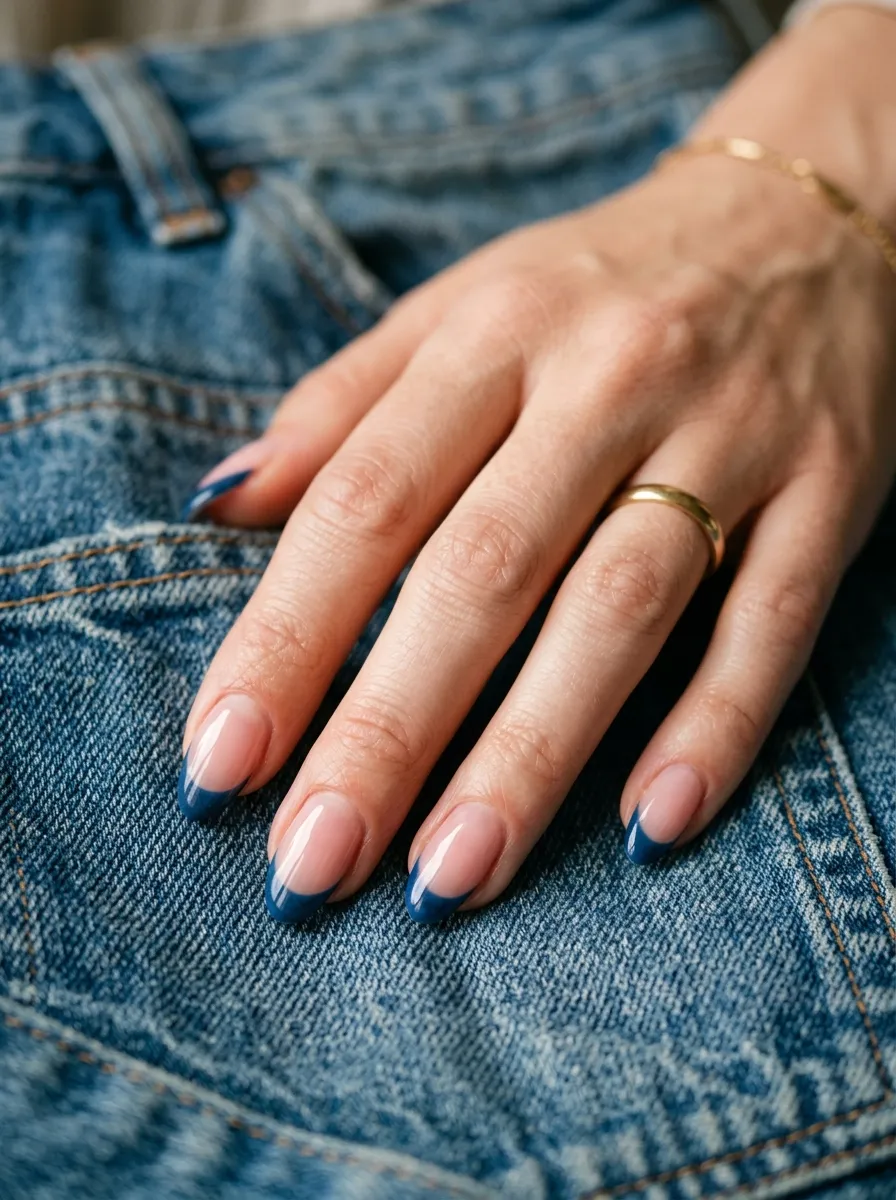 Denim Blue French Tips