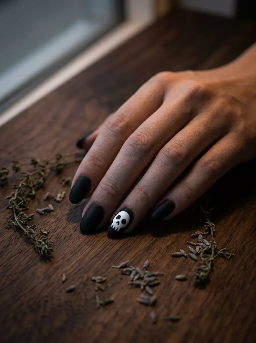 Skull Accent Nails
