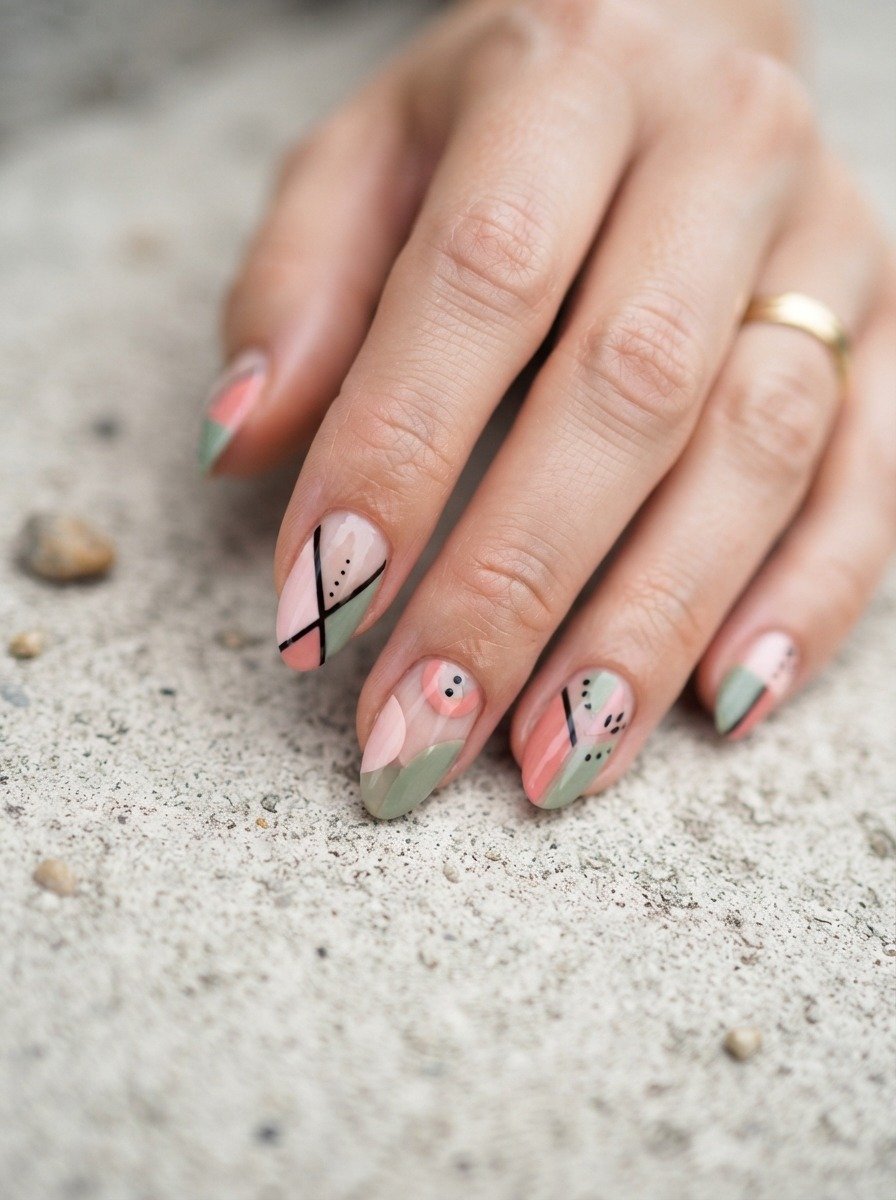 Watermelon Negative Space Nails