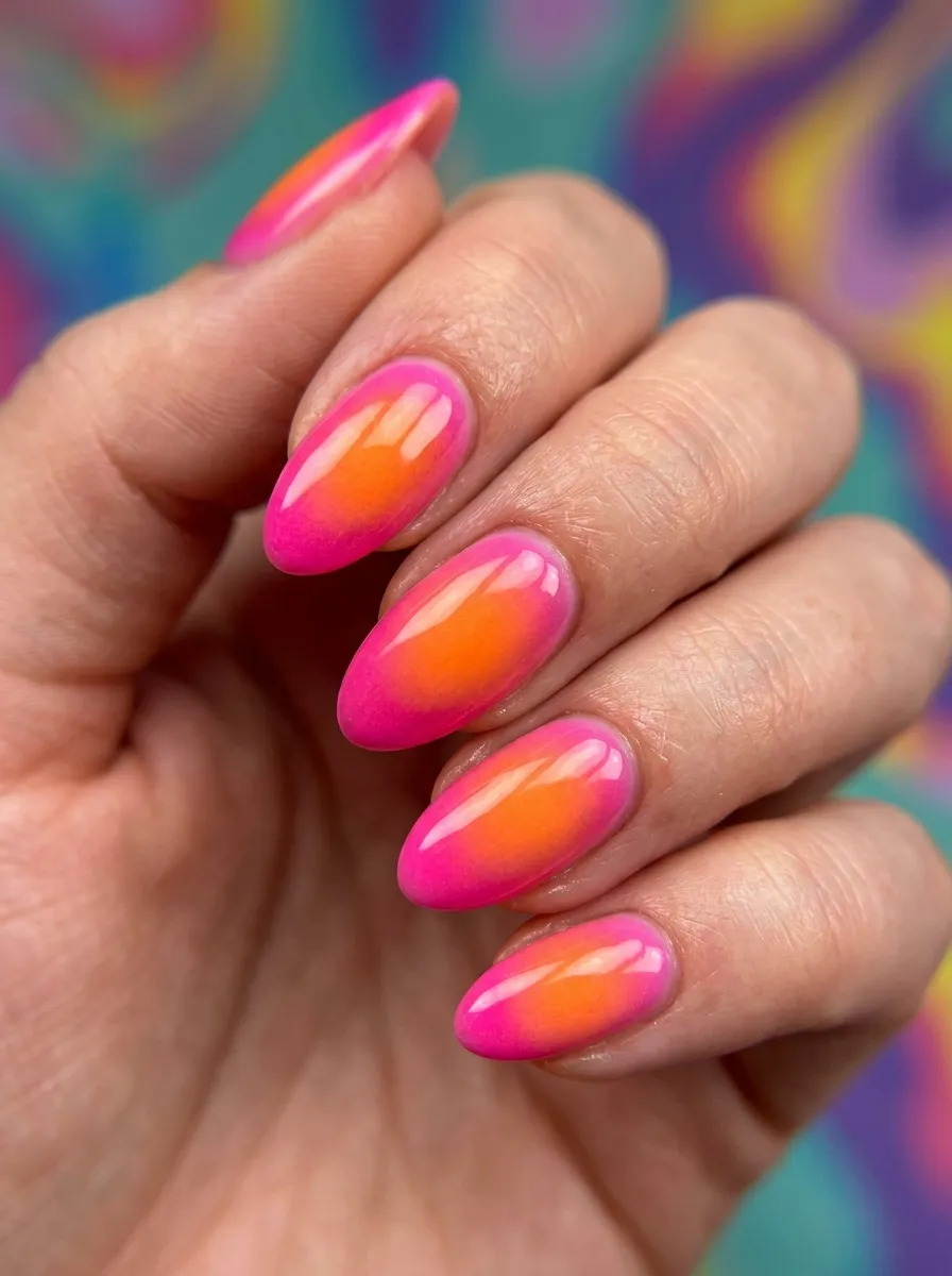 Hot Pink and Orange Aura Glow